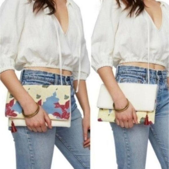 Rachel Pally Bag Clutch Vegan Leather Reversible WOMEN'S WOMAN'S - Picture 1 of 10